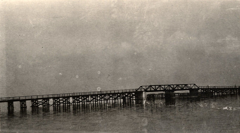 A bridge with a drawbridge in the middle