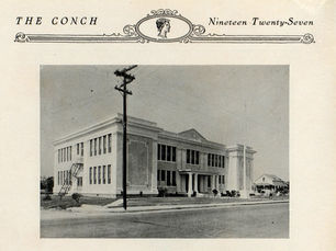 A page labeled "The Conch Nineteen Twenty-Seven" with a photo of a building.