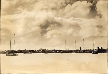 A harbor with sailboats