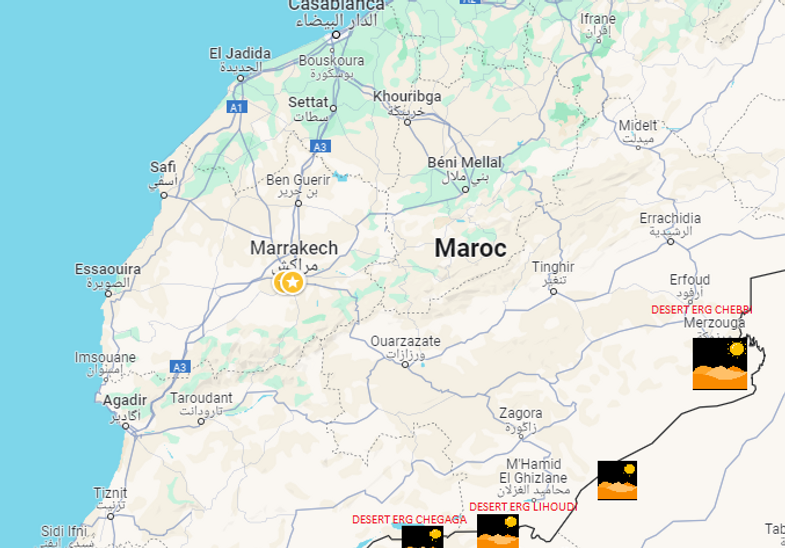 carte désert Maroc