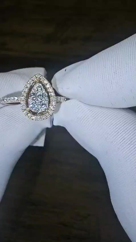 💎 خاتم ألماس قطرة الماء