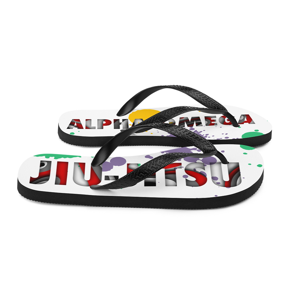 Thumbnail: Alpha Omega Flip-Flops - Papercut and Splater Design