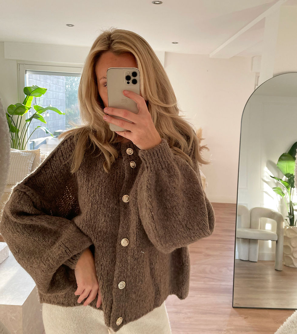 Miniaturbild: Taupe short senia cardigan 