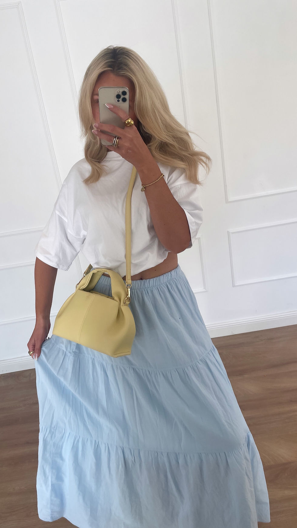 Miniaturbild: Blue long linen skirt