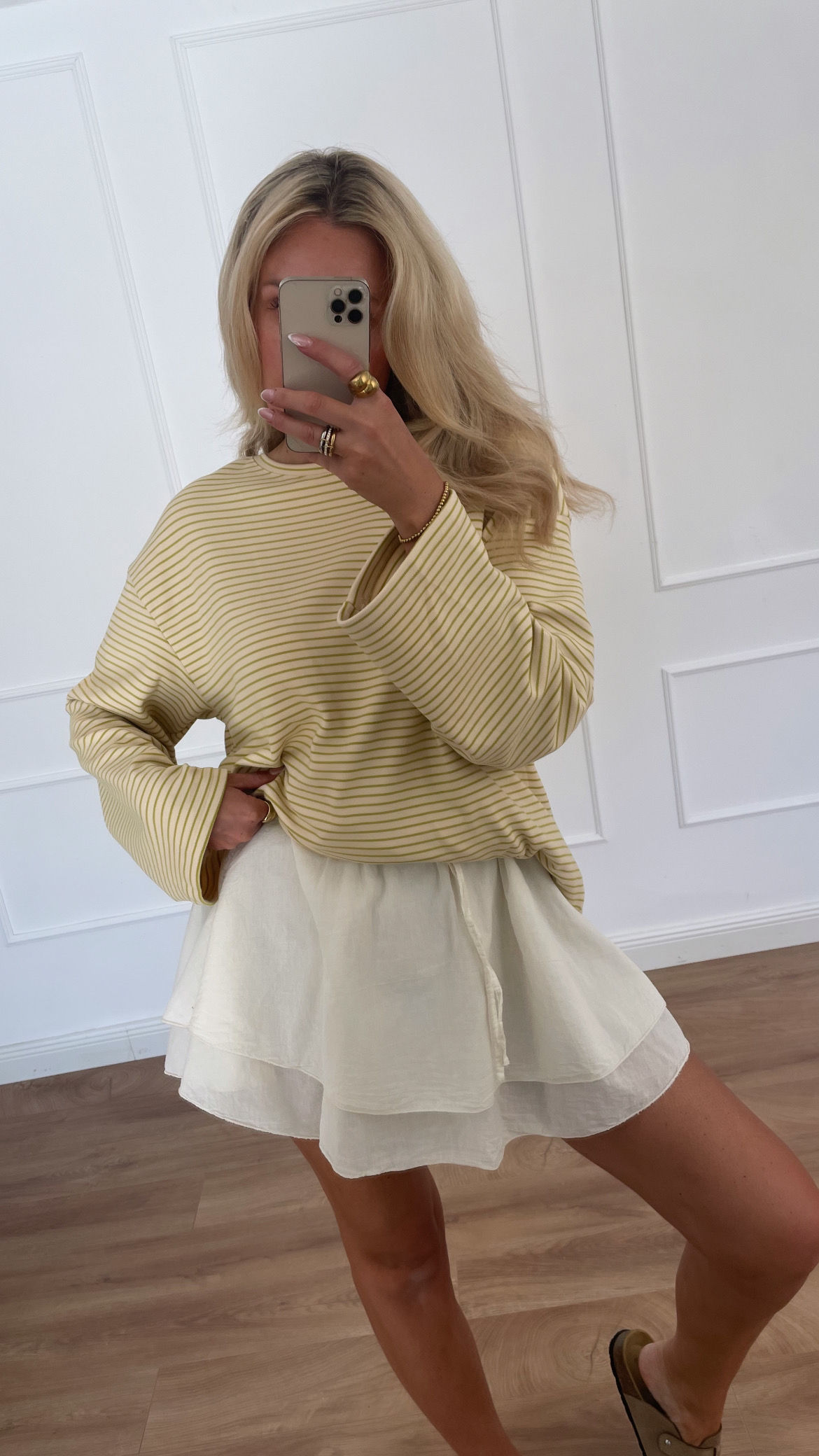 Yellow stripes high quality shirt 