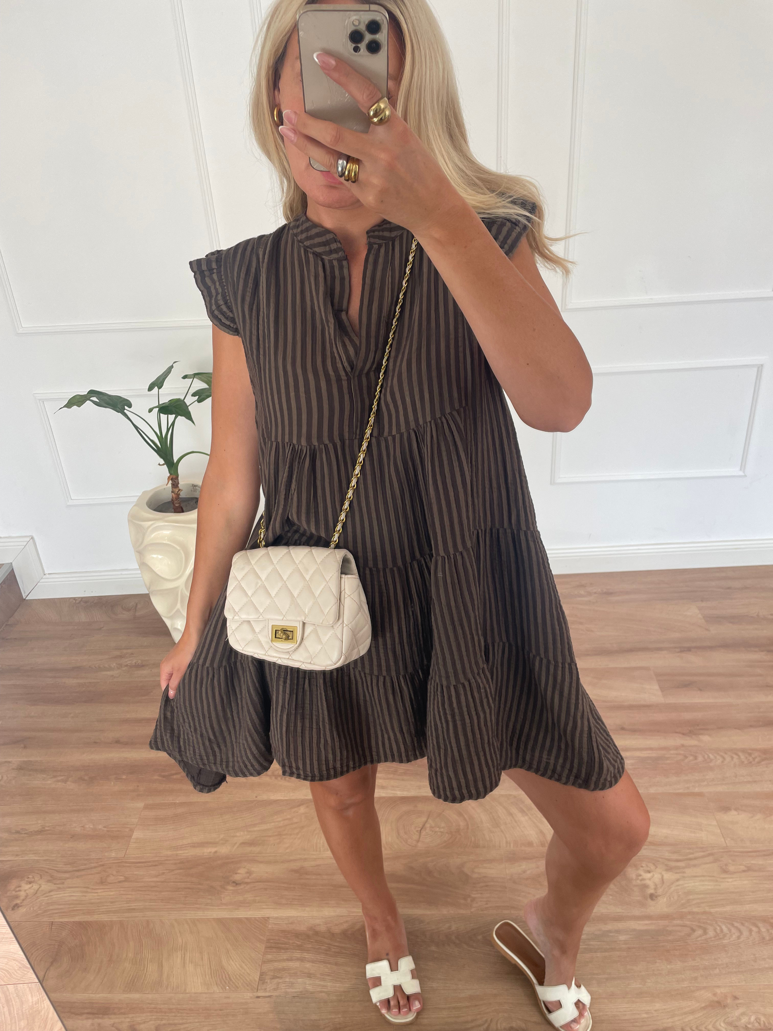  Choco stripes Musselin Dress 