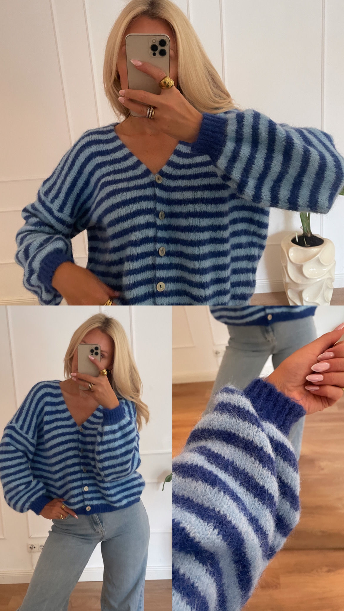 Blue stripes cardigan 