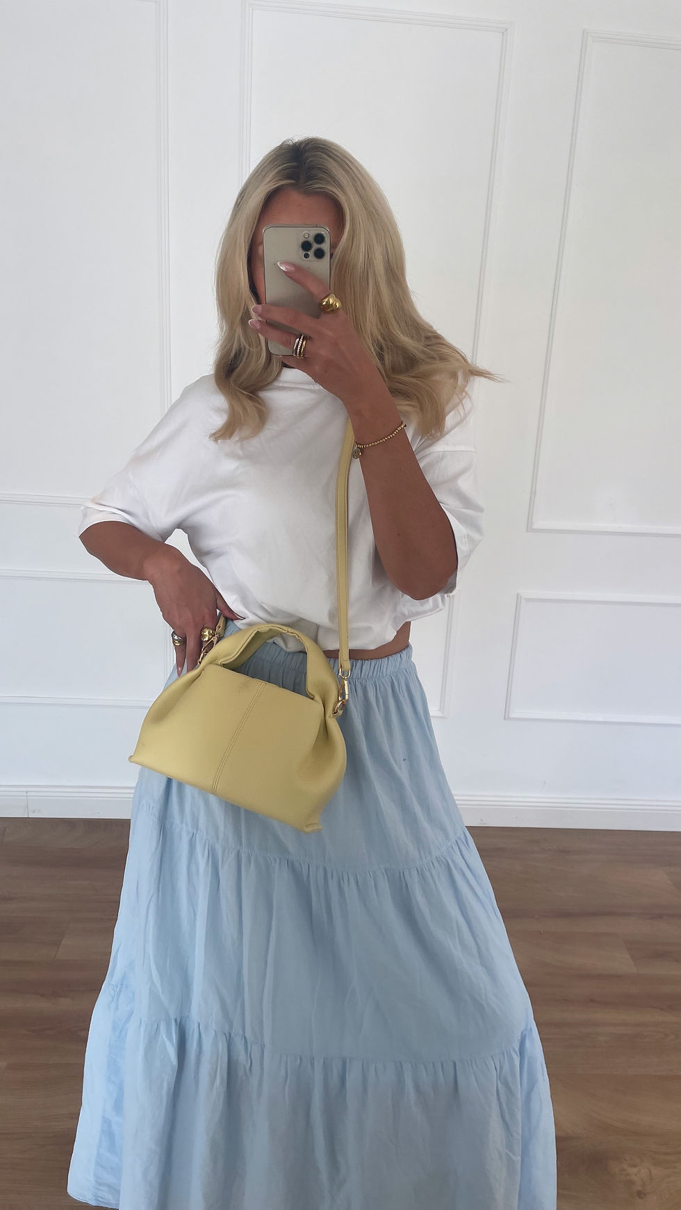 Miniaturbild: Blue long linen skirt