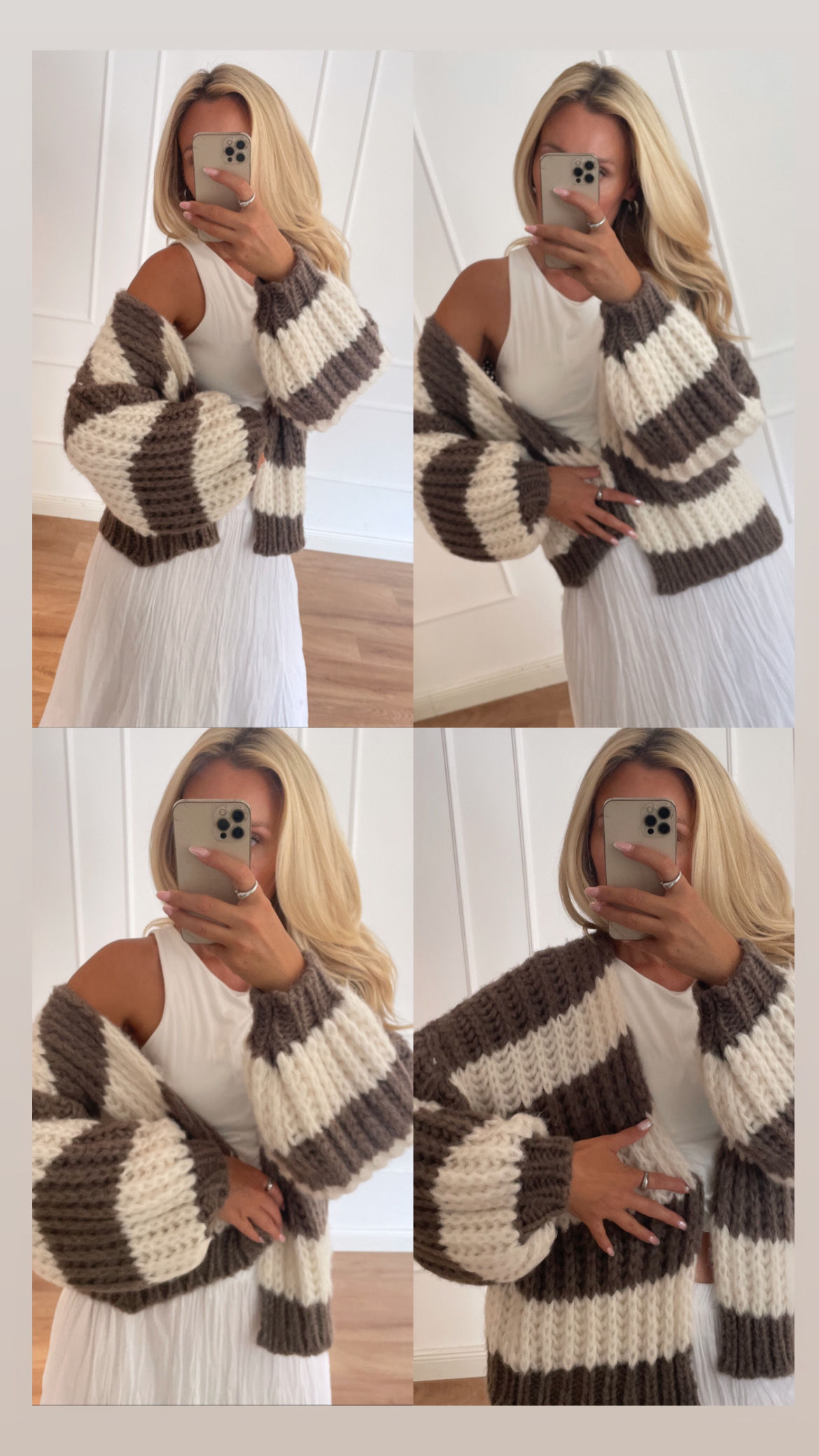 Beige stripes cardigan 