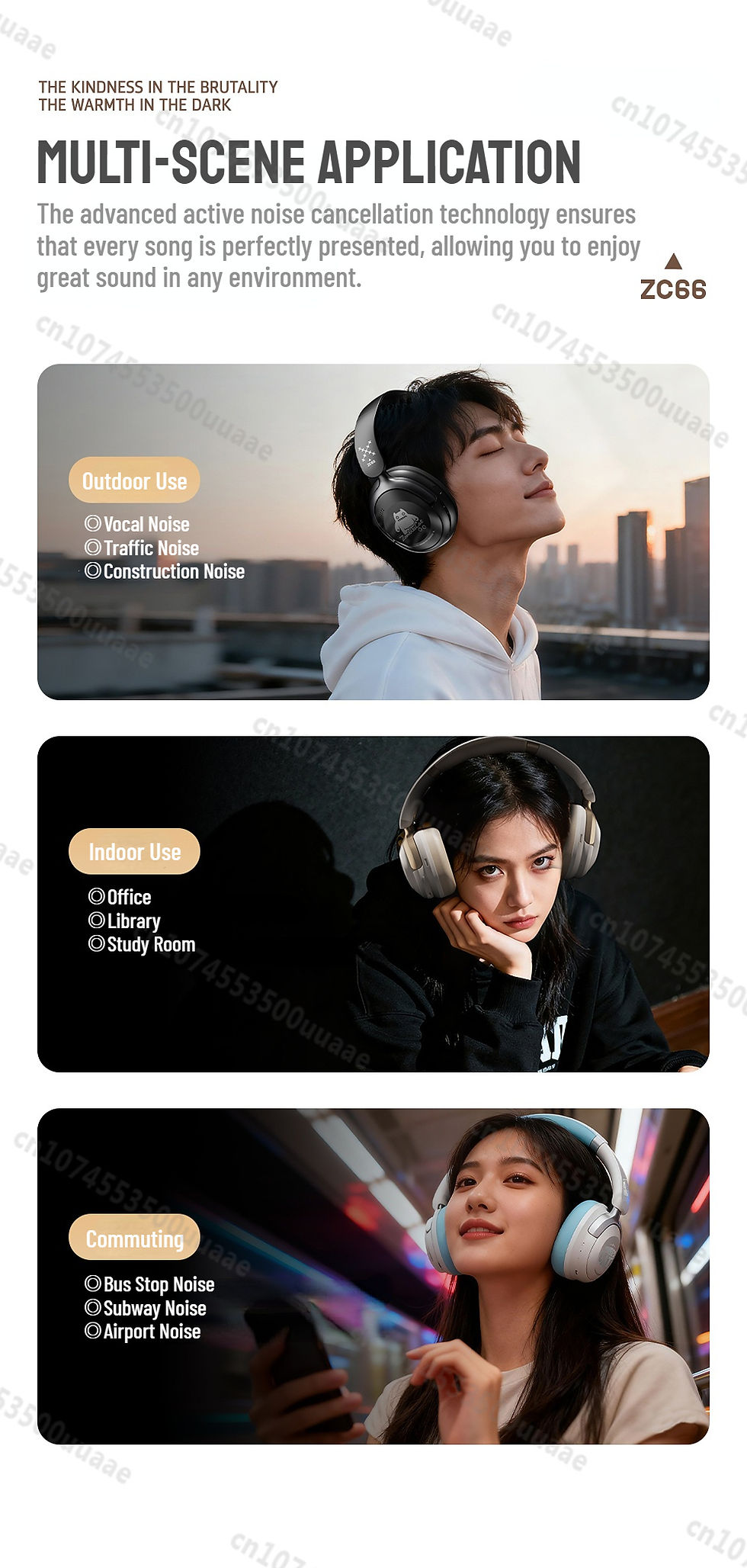 Thumbnail: Zombies Cat S10 ANC Bluetooth 6.0 Headphones -45dB Active Noise