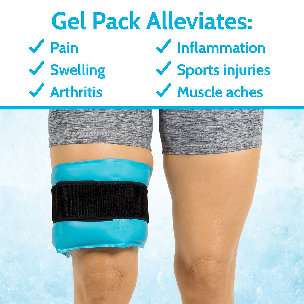Thumbnail: Hot and Cold Wrap lady wearing on thigh also shows benefits