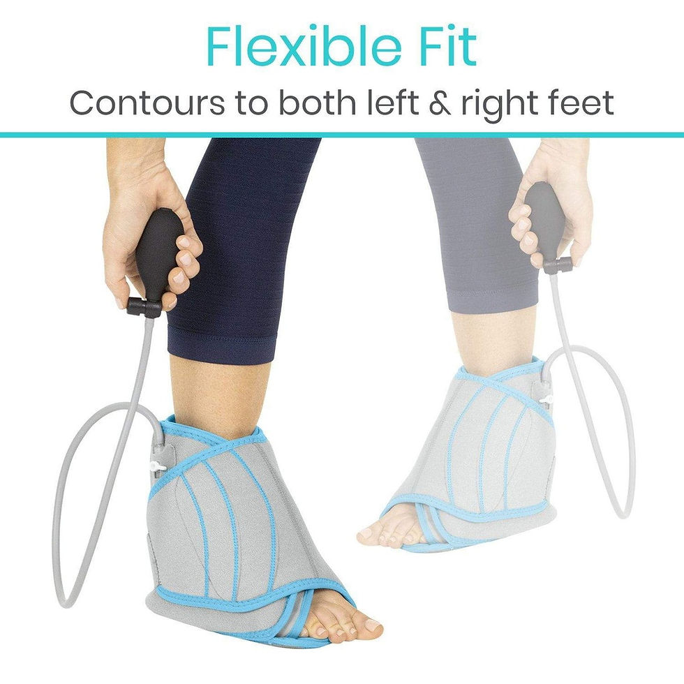 Thumbnail: Ankle Compression Ice Wrap being worn featuring flexible fit