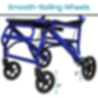 Lightweight Transport Wheelchair featuring smooth rolling wheels