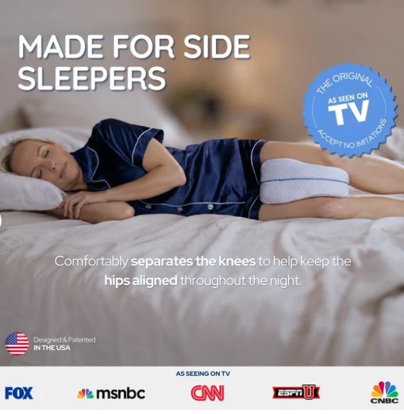 Contour Legacy Leg Pillow used by a side sleeper