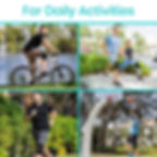 hinged knee brace shown being used in daily activities