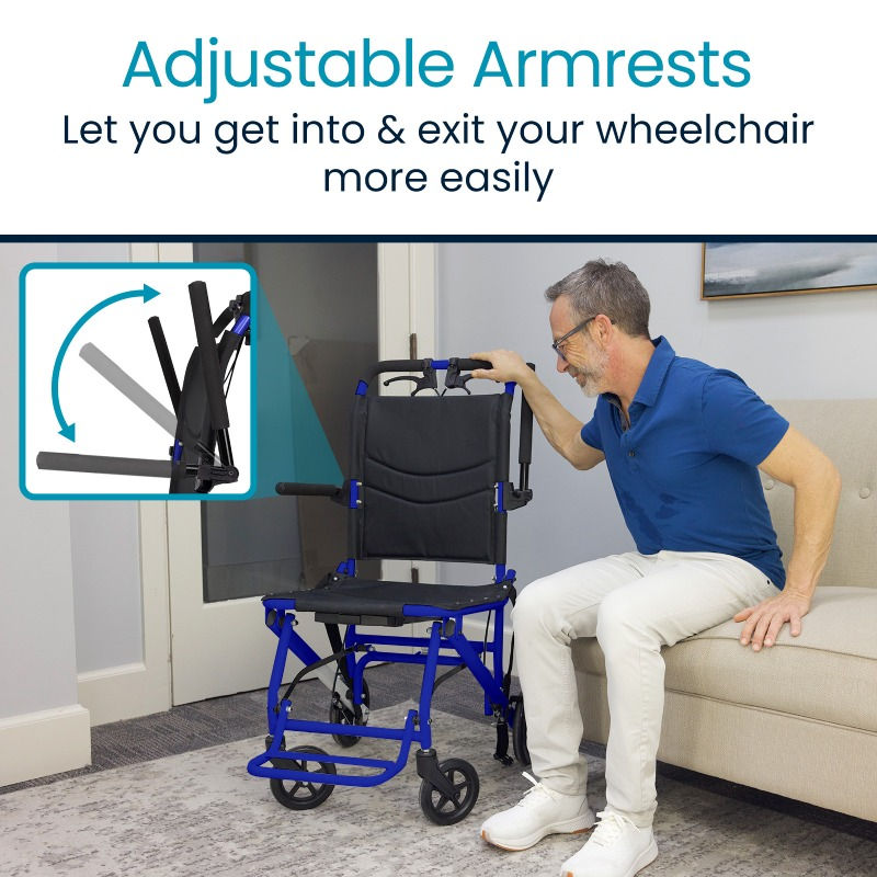 Thumbnail: Lightweight Transport Wheelchair featuring adjustable armrest