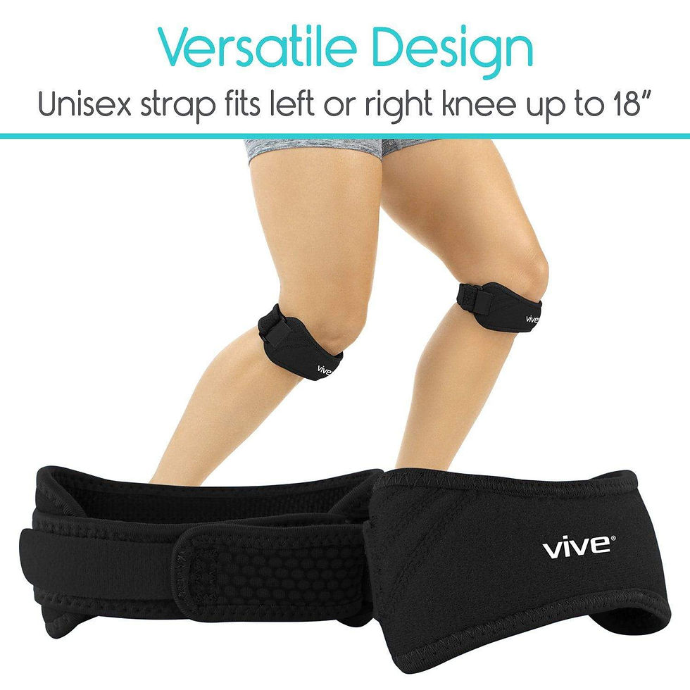 Thumbnail: Patella Brace shown on leg  and individual for versatile design