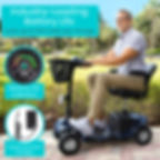 Scooter 4 wheel Series A man riding featuring industry leading battery life