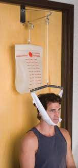 Thumbnail: over door cervical traction kit worn by a man