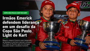 Miguel e Joaquim Emerick durante a temporada 2026 da Copa São Paulo Light de Kart.