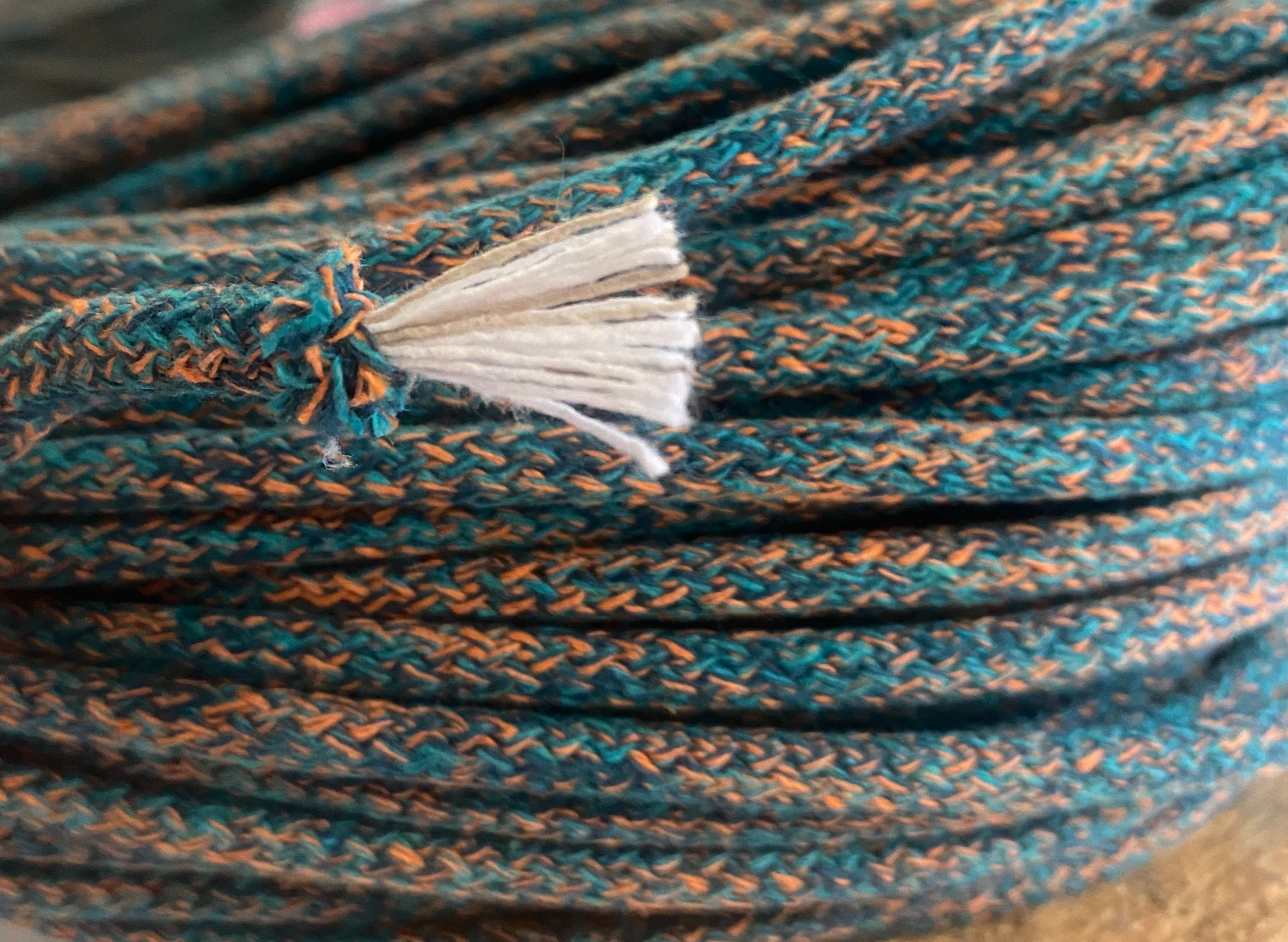 100% Bavlněná šňůra na šití 50m - 6mm - Tyrkysová