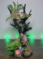 Thumbnail: Tropical Treehouse Jumping Spider Playset 7 Inches W/ Genuine Crystals (Pink)