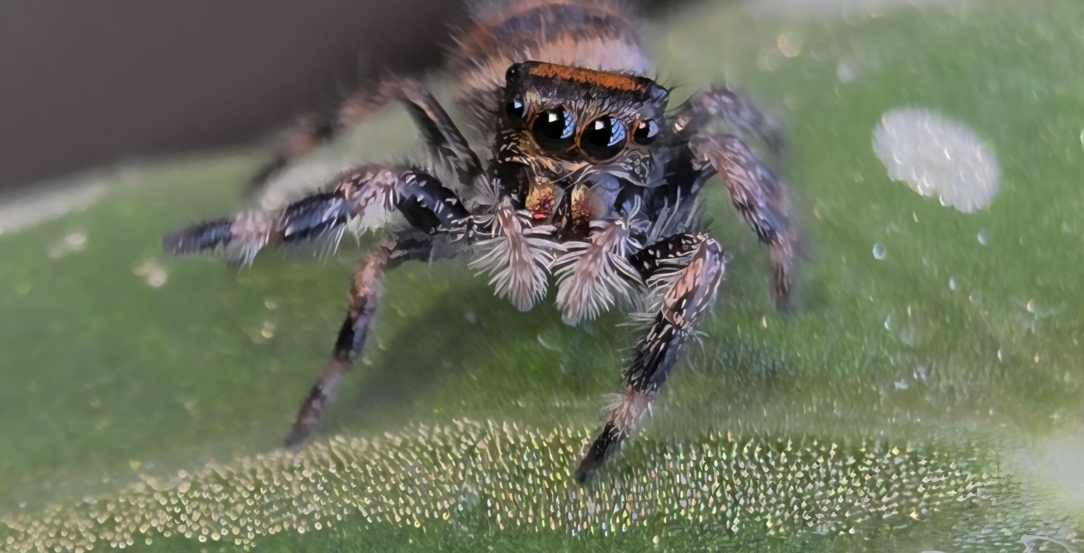 Orange/ Dark Phase Regal Female Jumping Spider i5 #DA28