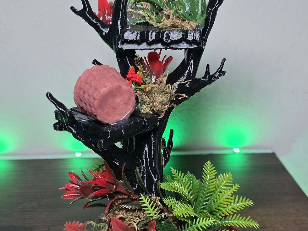 Thumbnail: Tropical TreeHouse Jumping Spider Playset 7inches W/ Genuine Crystals ( Red)