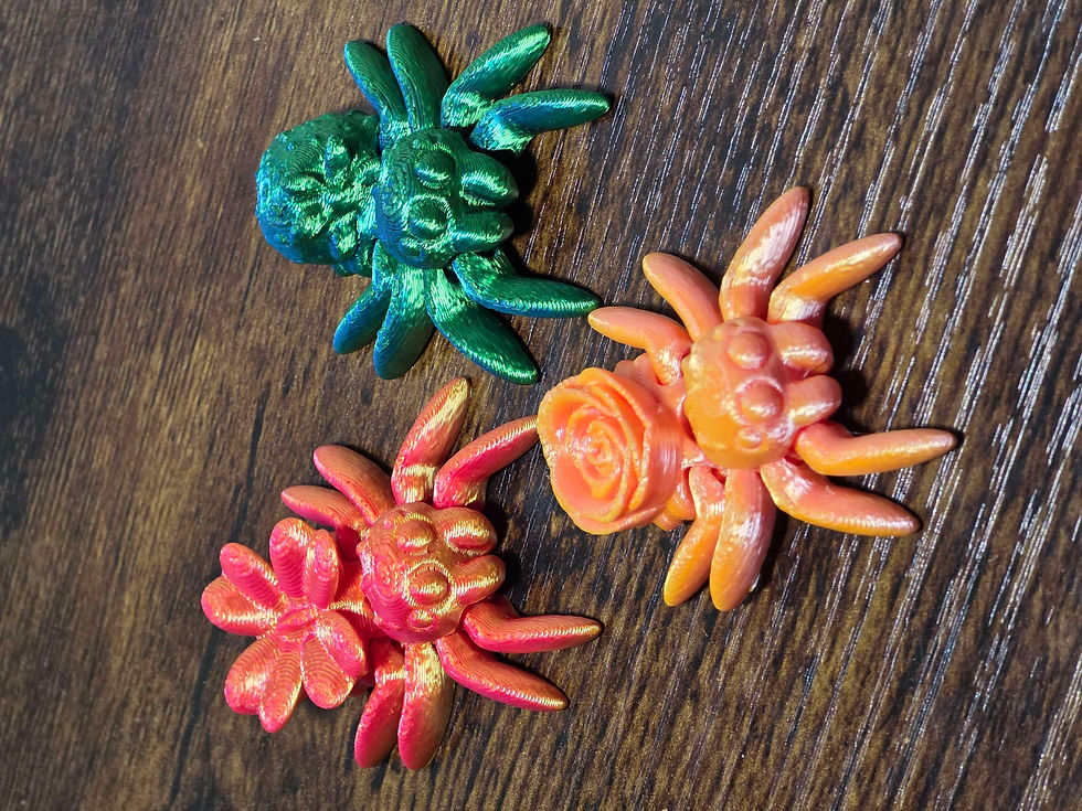 Thumbnail: (Set of 3) 3D Printed Articulated Jumping Spider Toys ( Small)