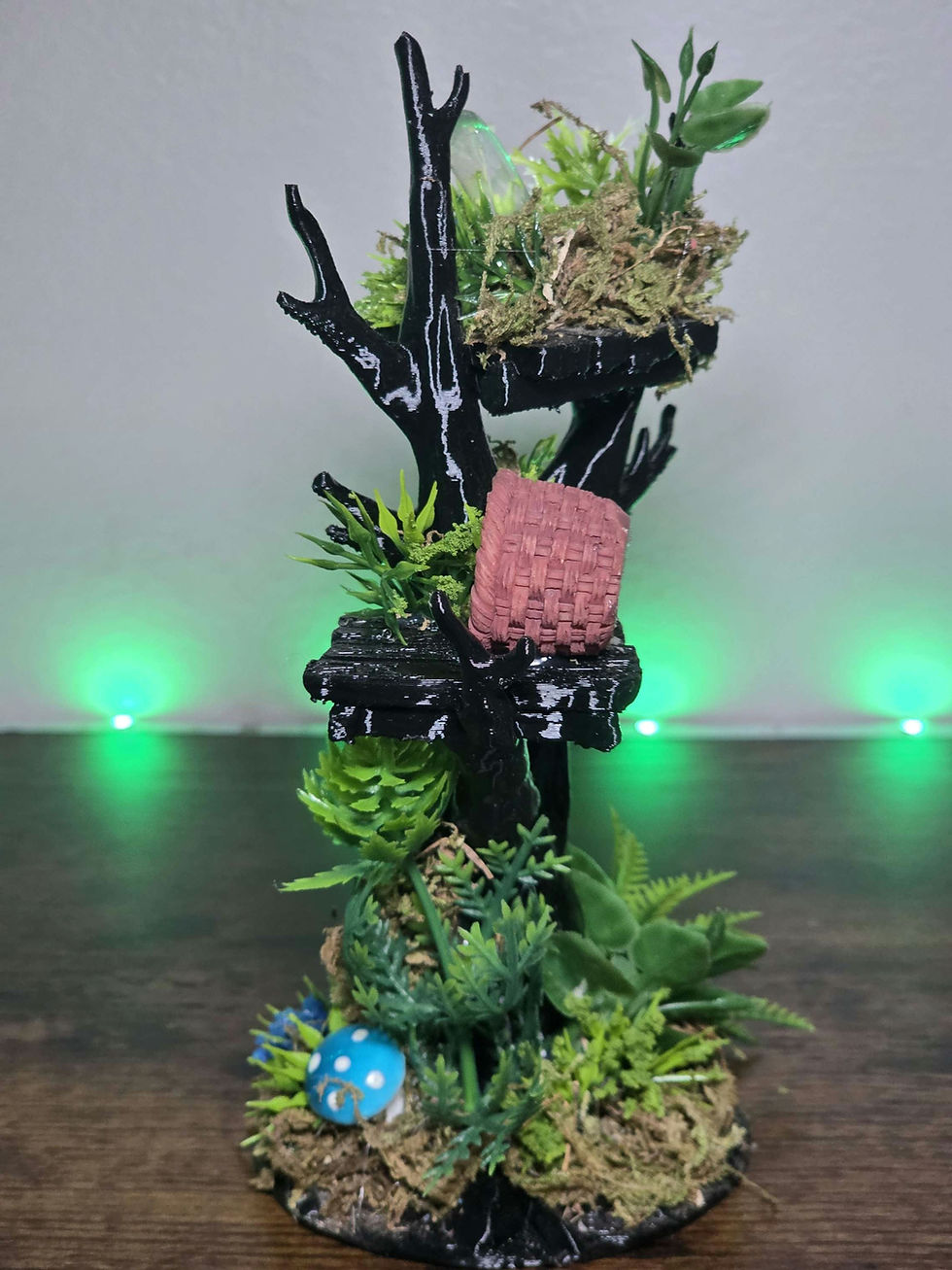 Thumbnail: Tropical Treehouse Jumping Spider Playset  7 inches W/ Genuine Crystals