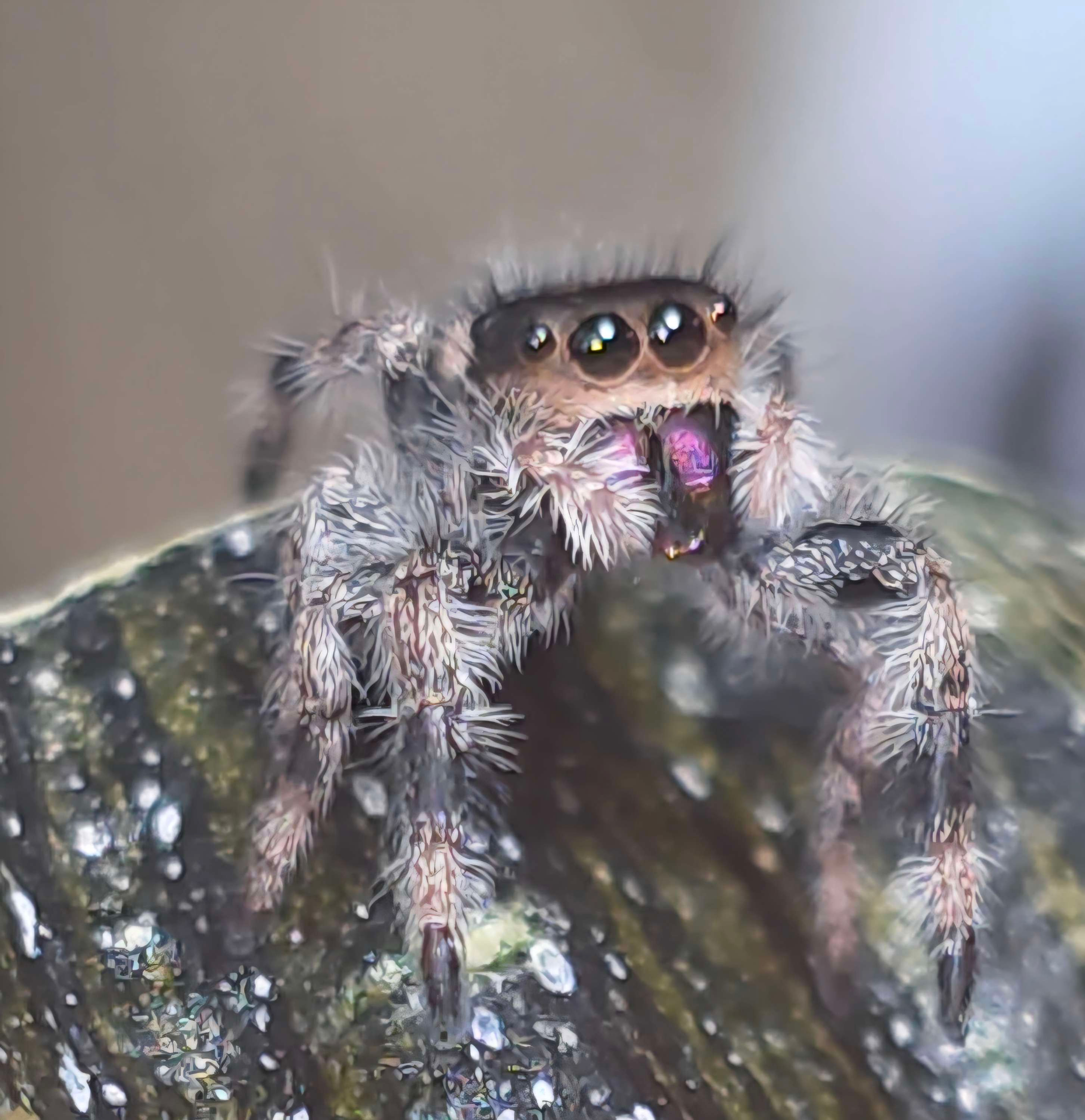 Peach Regal Female Jumping Spider i6 #F32