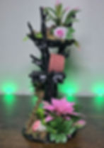 Thumbnail: Tropical Treehouse Jumping Spider Playset 7 Inches W/ Genuine Crystals (Pink)