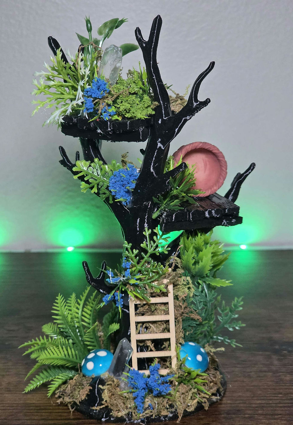 Thumbnail: Tropical Treehouse Jumping Spider Playset  7 inches W/ Genuine Crystals