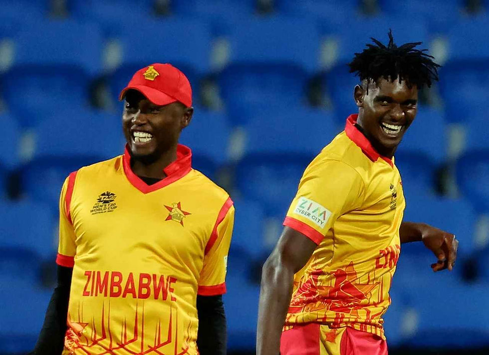 ICC Men's T20 World Cup 2022, Round 1, Group B, Scotland v Zimbabwe_ Tendai Chatara, Richard Ngarava share four wickets among them against Scotland; Zimbabwe beat Scotland and qualify for Super 12 _ Walking Wicket (Photo_ ©AFP/Getty)