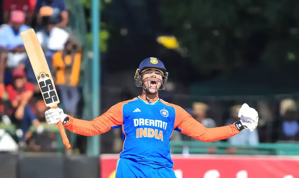 Abhishek Sharma scored his maiden hundred (100 off 47 balls) in T20Is _ _ Walking Wicket (Photo_ ©BCCI_X)
