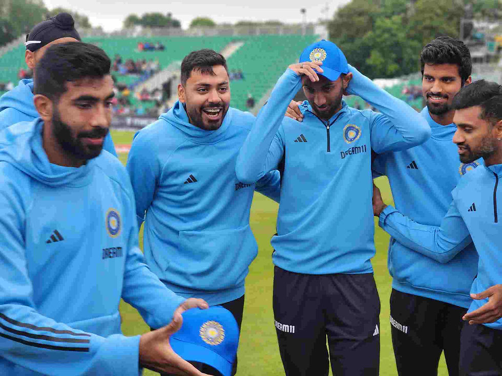 IRE vs IND, 1st T20I 2023_ Prasidh Krishna made his India debut in T20I against Ireland _ Walking wicket (Images_ ©BCCI_Twitter)