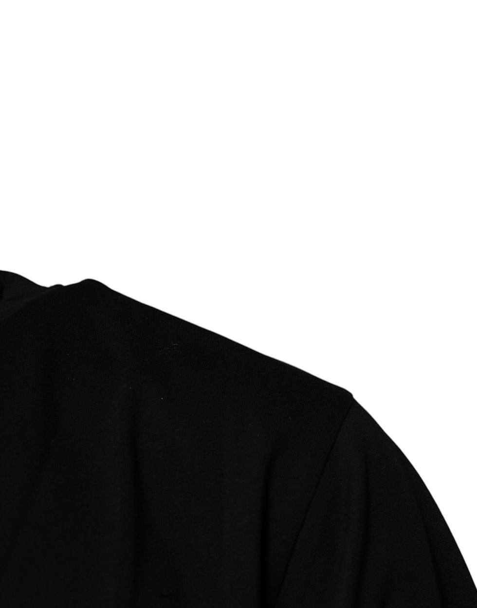 Thumbnail: Dolce & Gabbana Black Amore Leopard Cotton Crew Neck T-shirt
