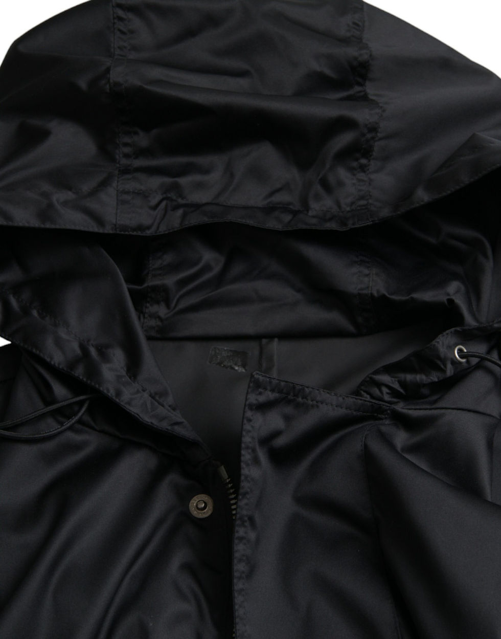 Thumbnail: Dolce & Gabbana Black Polyester Hooded Long Windbreaker Jacket