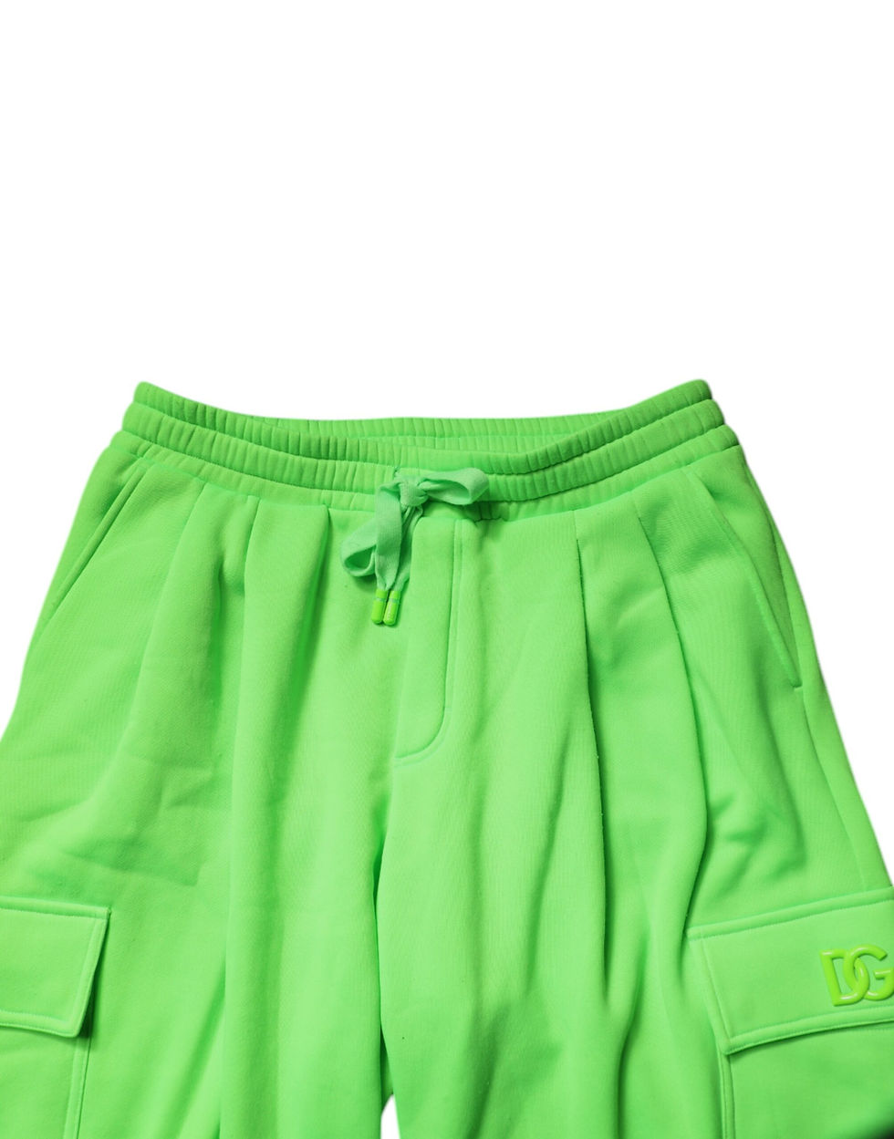Thumbnail: Dolce & Gabbana Neon Green Cargo Jogger Men Sweatpants Pants
