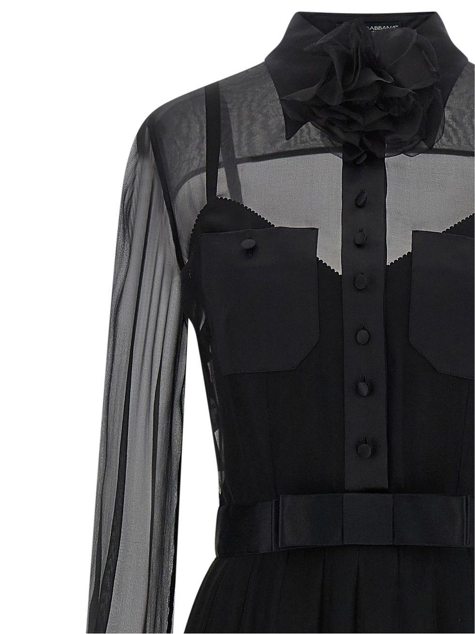 Thumbnail: Dolce & Gabbana Black Silk Midi Dress