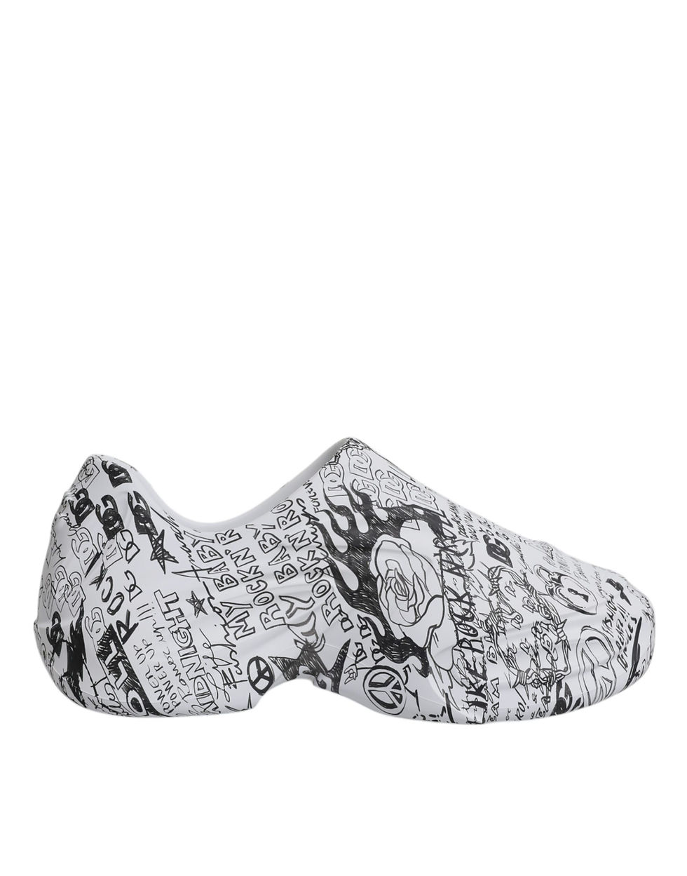 Thumbnail: Dolce & Gabbana White Black Graffiti Daymaster Sneakers Shoes