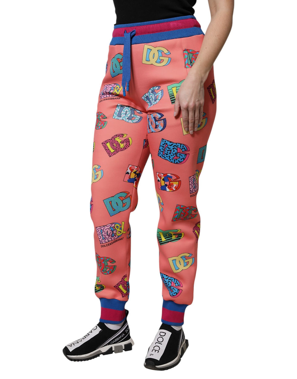 Thumbnail: Dolce & Gabbana Pink Logo Monogram Jogger Sweatpants Pants