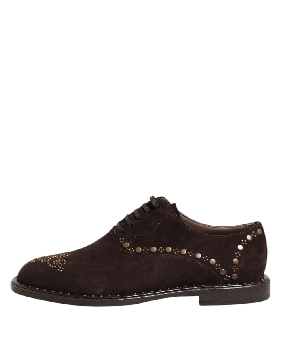 Thumbnail: Dolce & Gabbana Brown Velvet Lace Up Oxford Dress Shoes