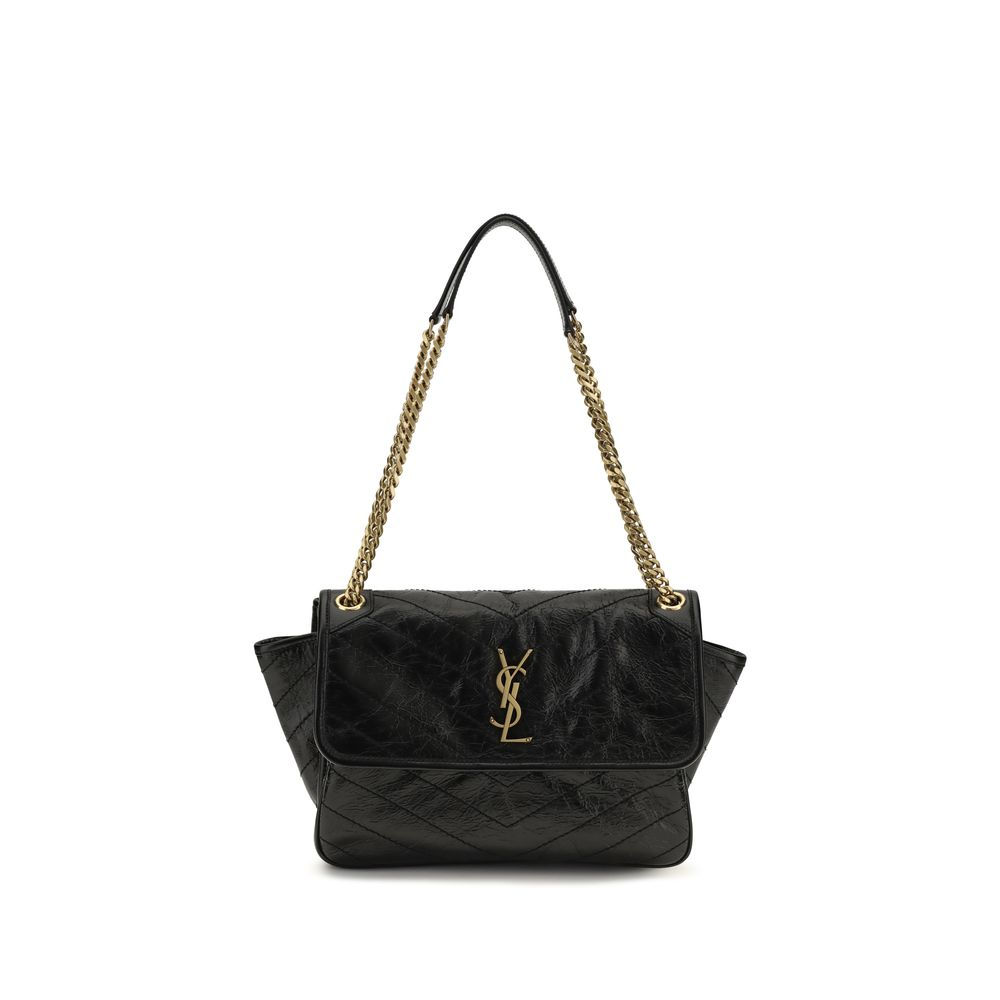 Saint Laurent Black Calf Leather Bos Taurus Shoulder Bag