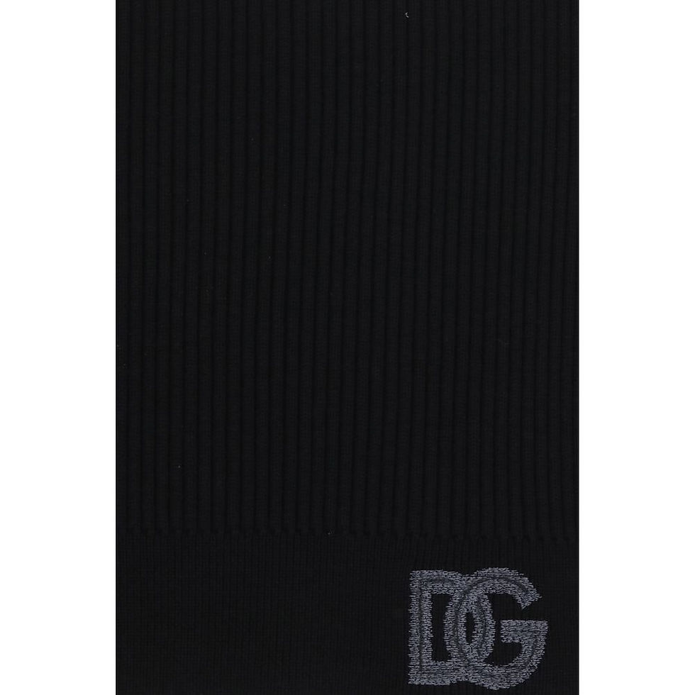 Thumbnail: Dolce & Gabbana Black Wool Oves Aries Scarf