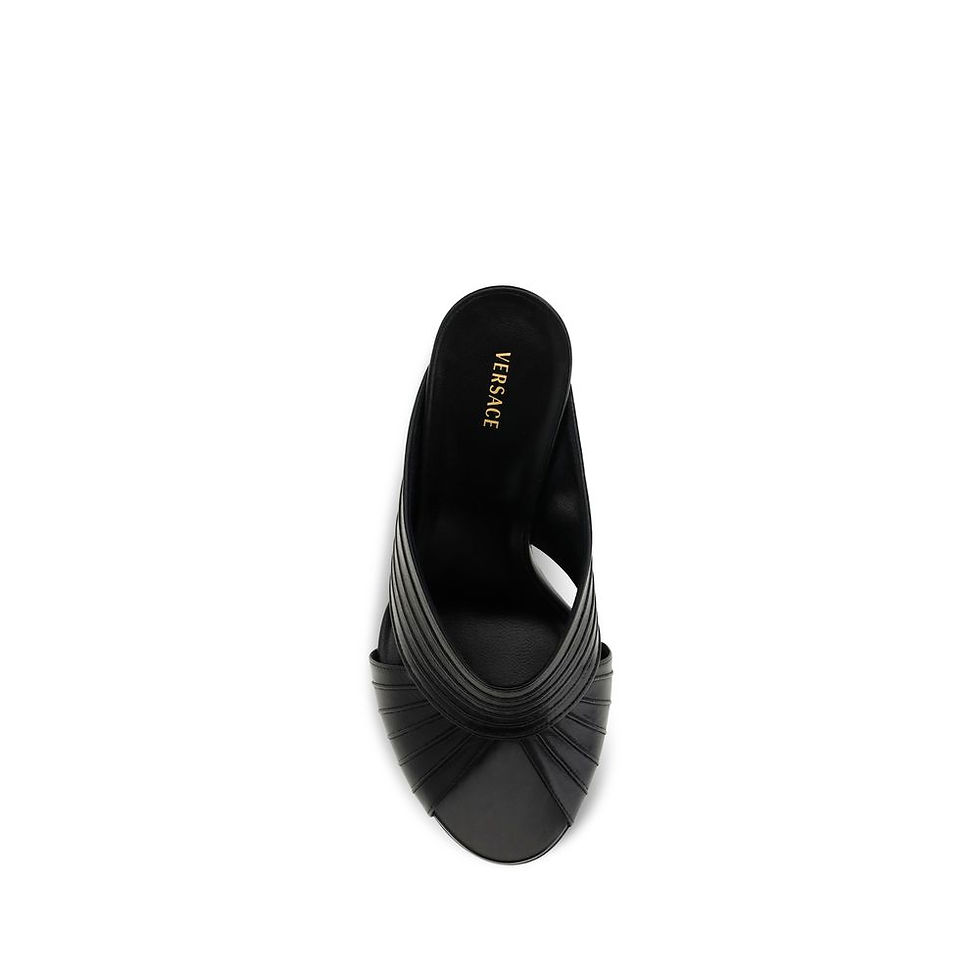 Thumbnail: Versace Black Lamb Ovis Aries Mules