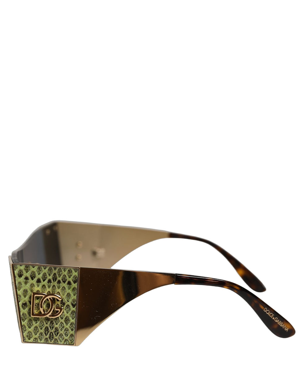 Thumbnail: Dolce & Gabbana Gold Metal DG2263 Rectangle Snakeskin Frame Sunglasses