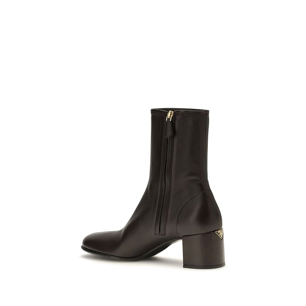 Thumbnail: Prada Brown Lamb Ovis Aries Ankle Boots