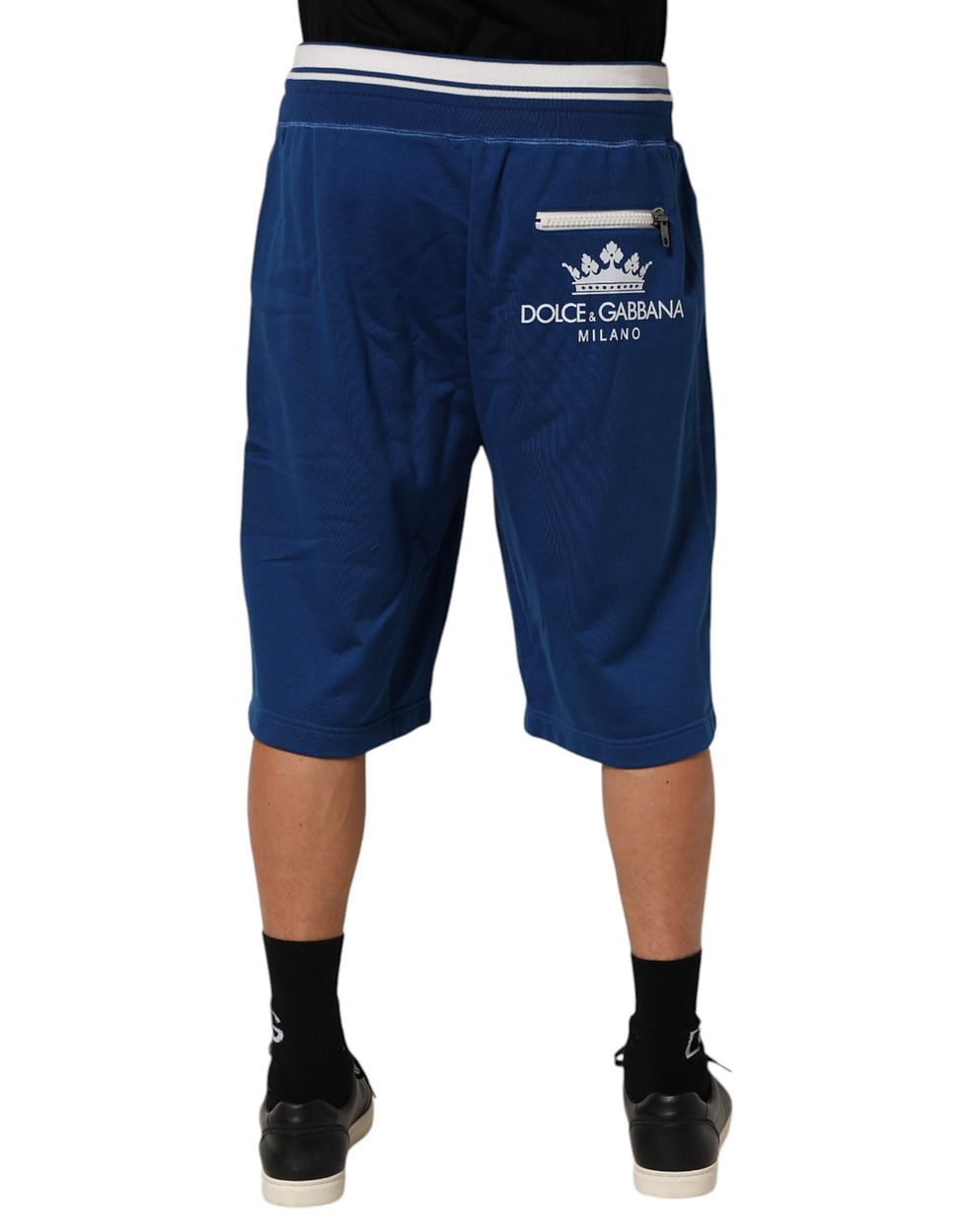 Thumbnail: Dolce & Gabbana Blue Cotton Blend Bermuda Sweatpants Shorts