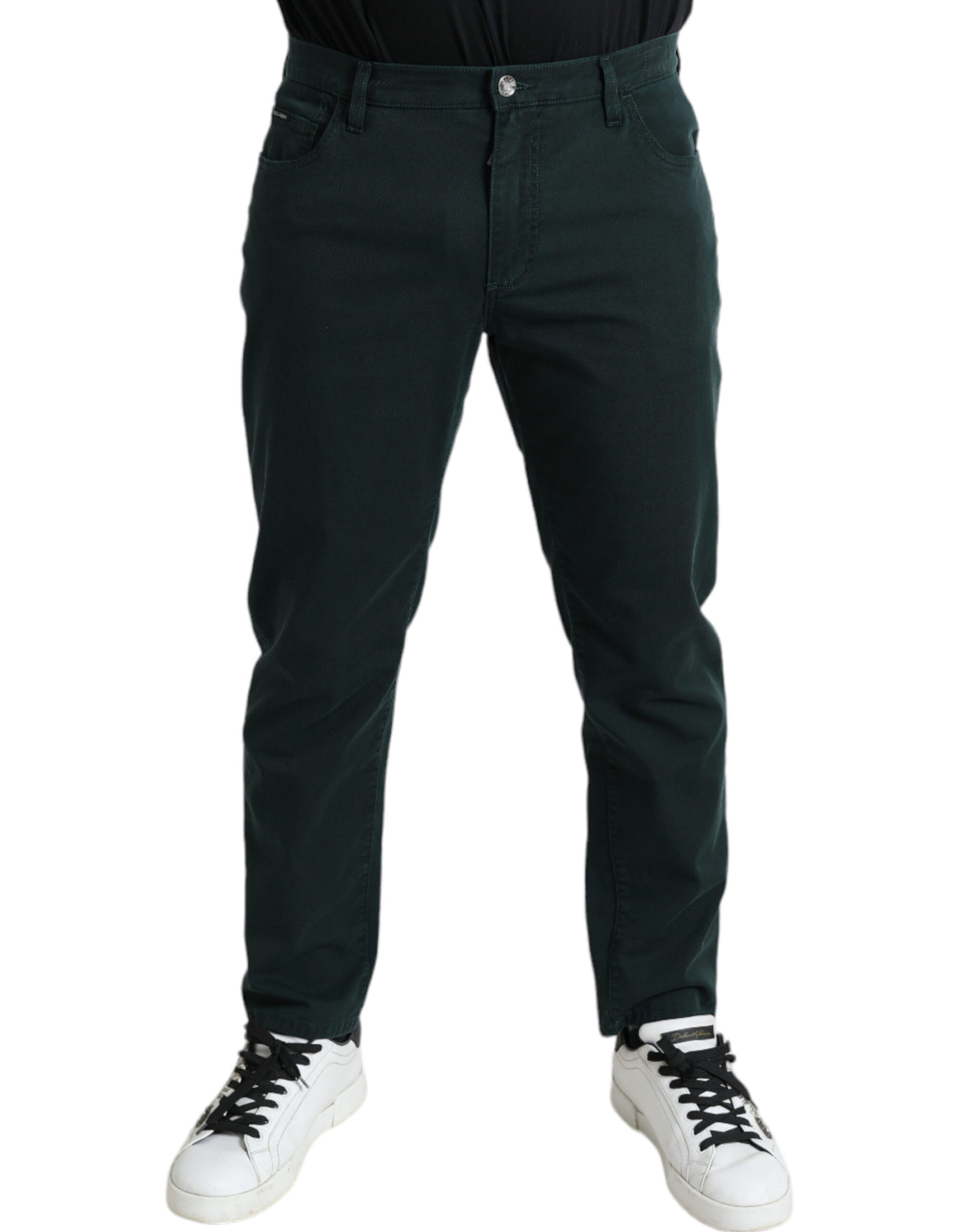 Dolce & Gabbana Green Cotton Stretch Skinny Men Denim Jeans